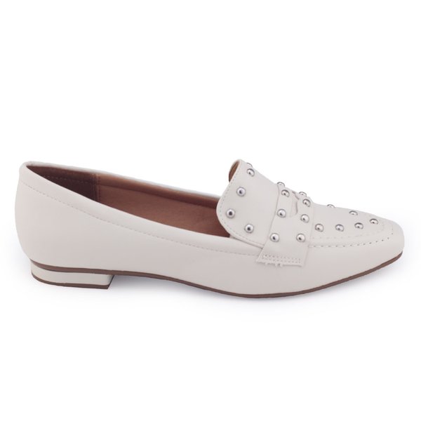 Sapatilha Mocassim Feminina Vizzano pelica casualBranco Off