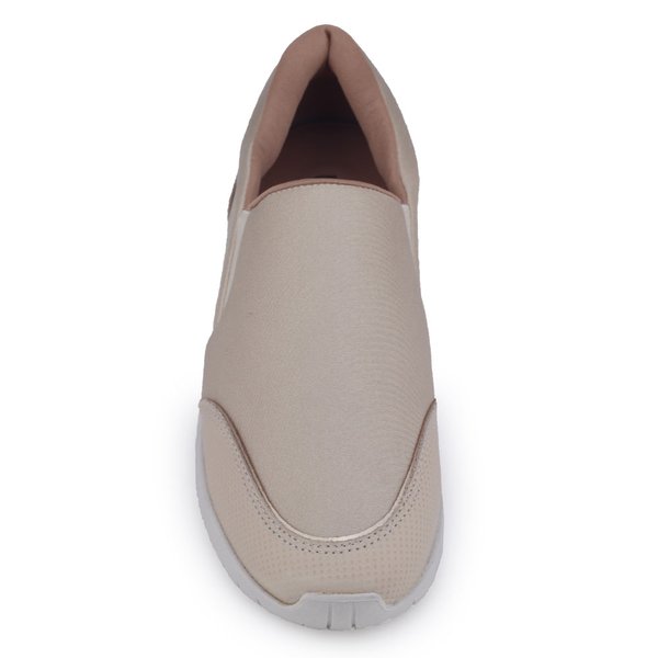 Tênis Feminino Usaflex AH1718002 Couro casualBaunilha