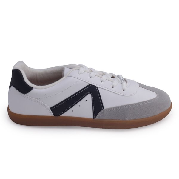 Tênis Vizzano Casual branco recortes cadarçoBranco/Preto