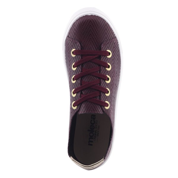 Tênis feminino 5658 101 flatform casual cNF Moleca Vinho