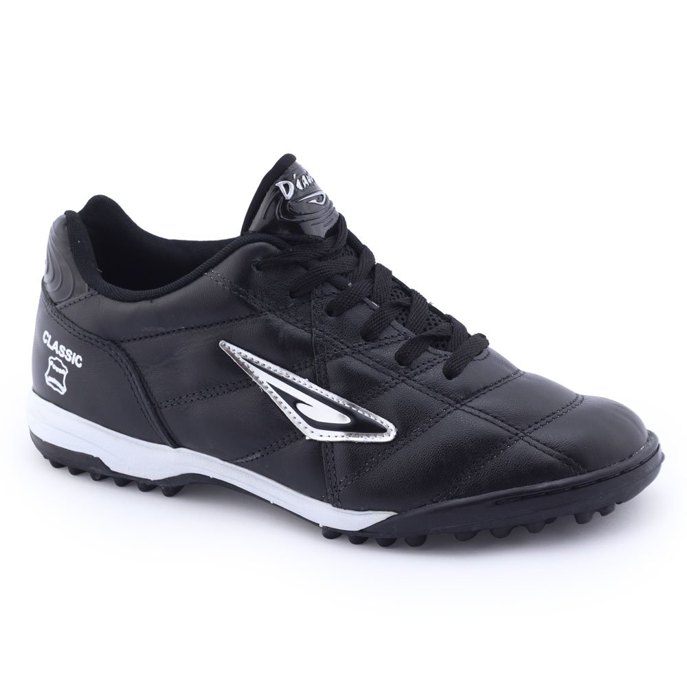 Chuteira Suíço Society Classic HG Couro cNF Díavolo Preto/Prata