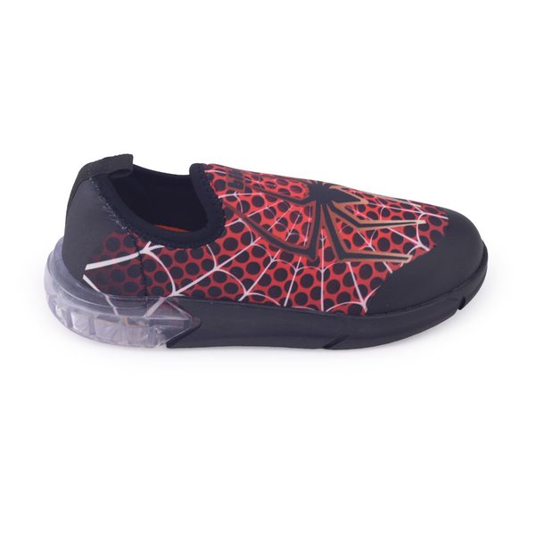 Tênis infantil mno Bibi Space 1228036 homem aranha Slip on PRETO