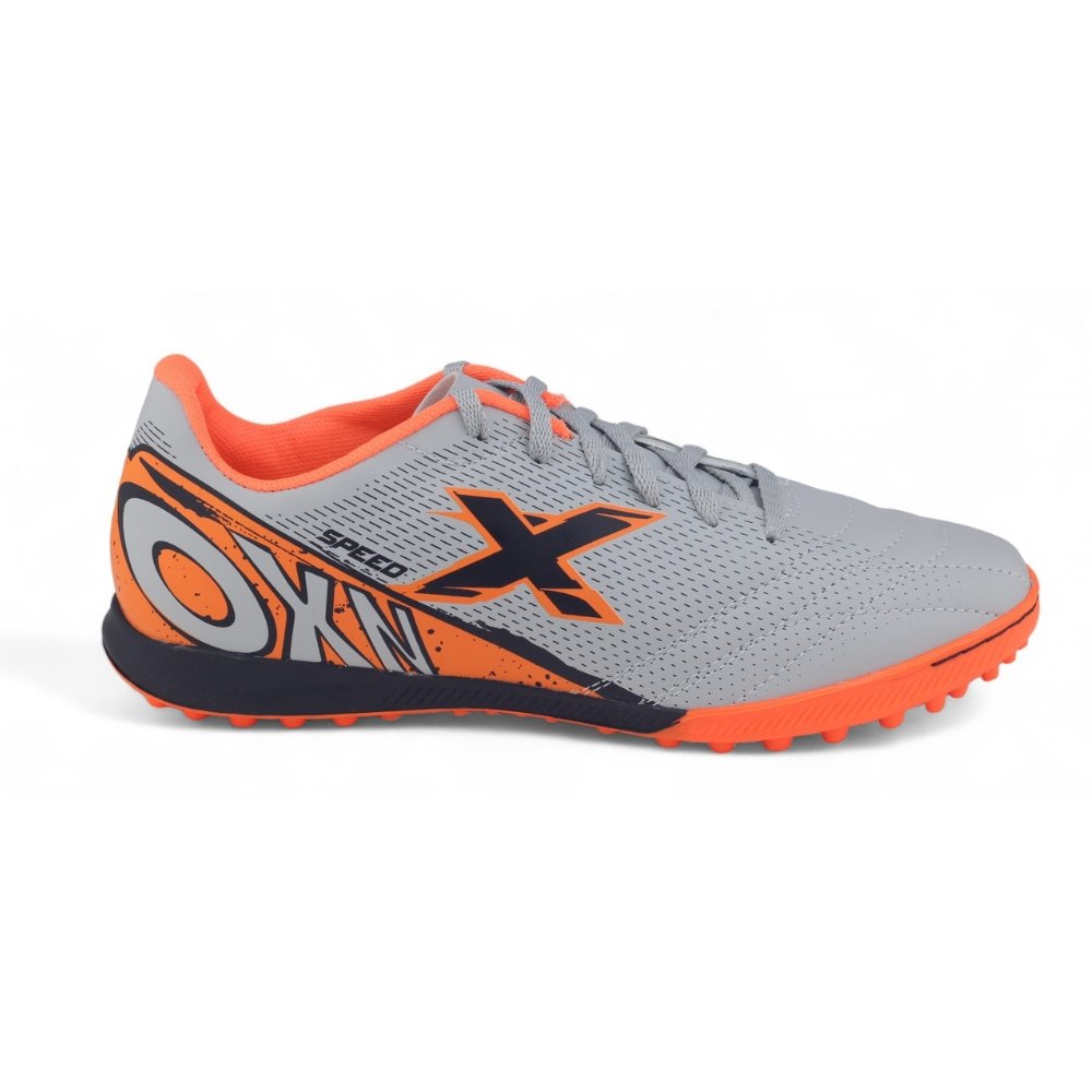 Chuteira Society Masculino OXN Speed 5 Pro Pvc GELO/LARANJA