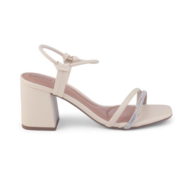 Sandália fem Beira Rio salto bloco elástico coresAURORA BOREAL