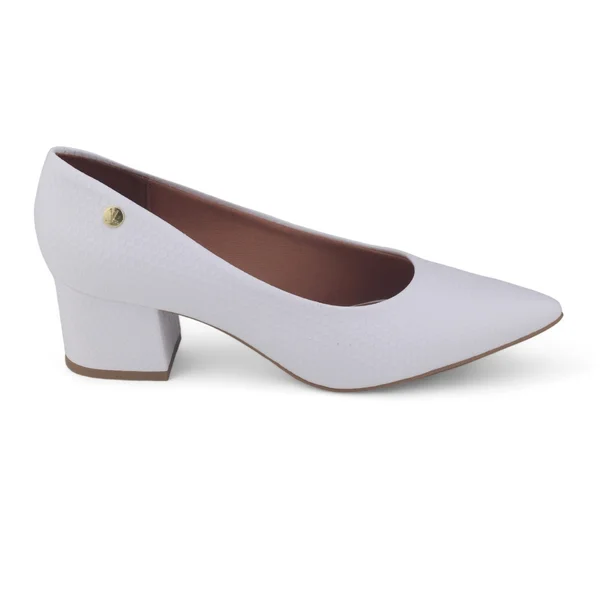 Posthaus Scarpin Vizzano Branco Salto Baixo Sapato Scarpin