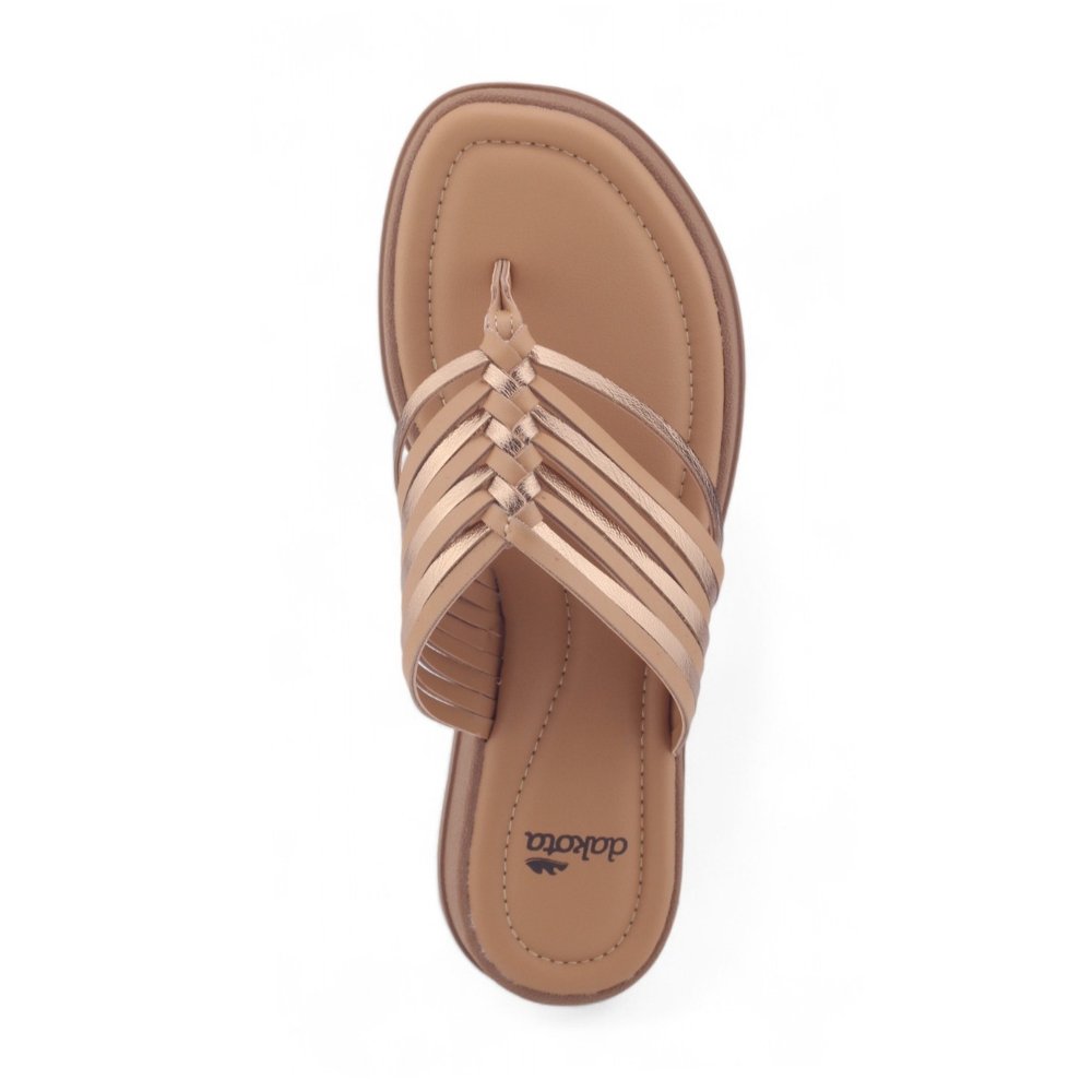 Chinelo Feminino Dakota Y8271 tiras finas BRONZE/CARAMELO