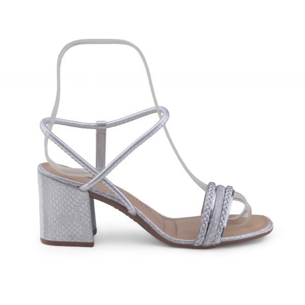 Sandalia Prata Sandalia Dumond Salto Baixo Sandália Feminina