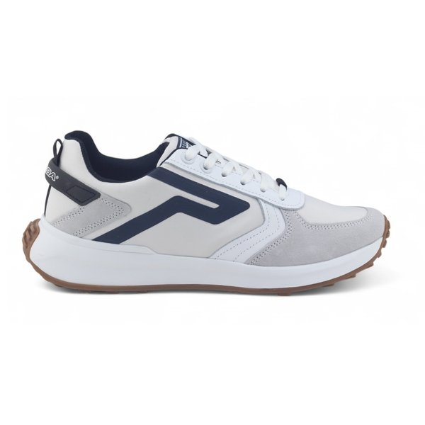 Tênis Masculino Casual Pegada 110706-01 Jogging CouroGELO/BRANCO