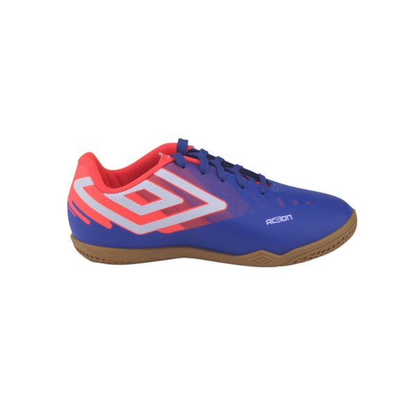 Chuteira Futsal Umbro Infantil Action Jr 1251558AZUL/CORAL