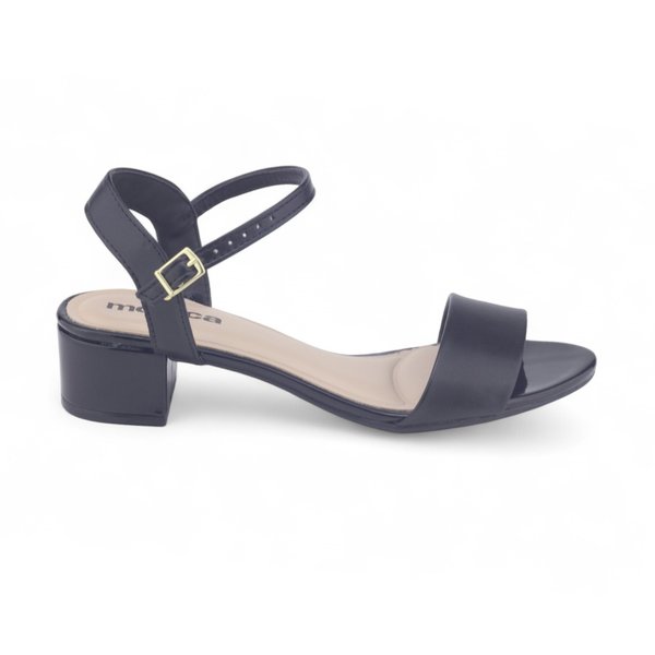 Sandália Feminina Moleca Turim salto bloco BaixoPRETO