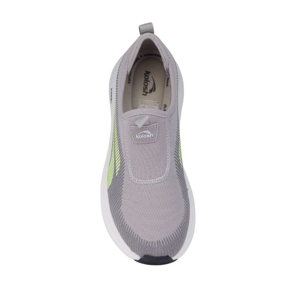 Tênis Kolosh Feminino Esportivo E0343 Slip On Treino CINZA/VERDE