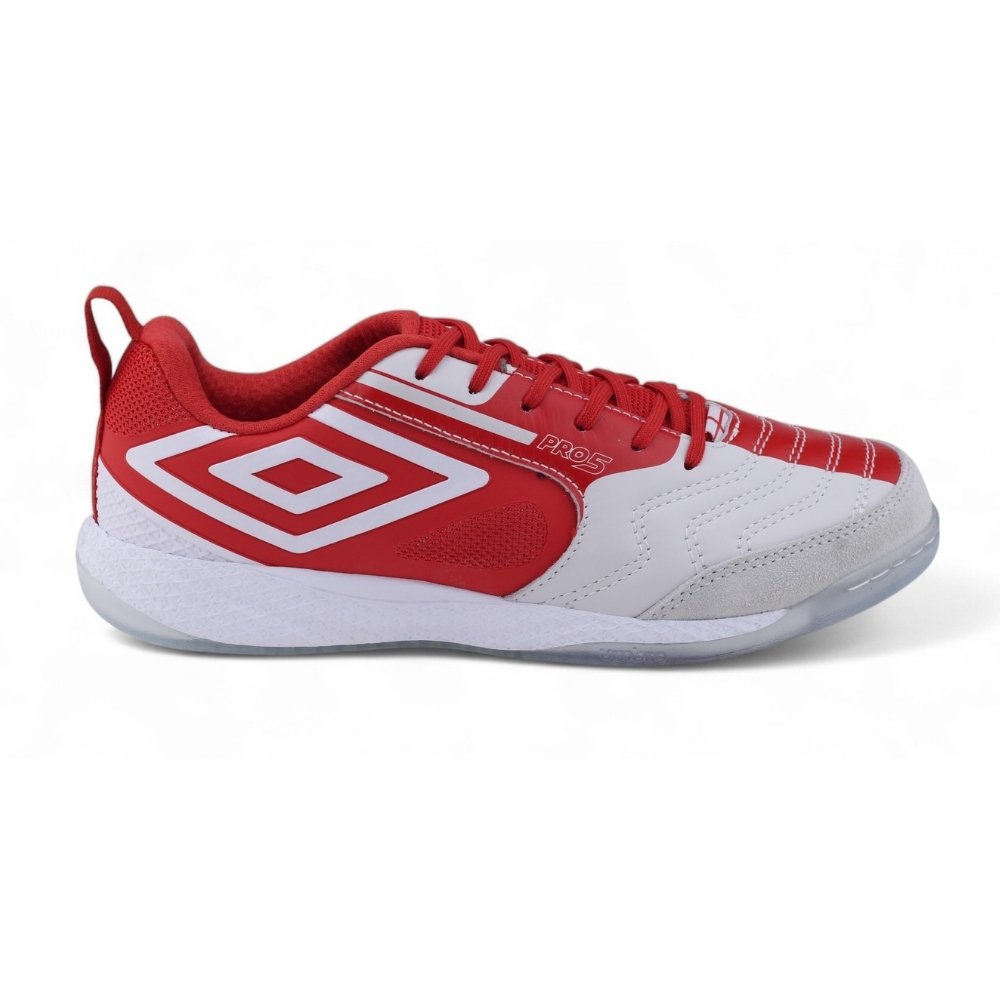 Tênis Chuteira Futsal Indoor Umbro Pro 5 Bump England VERMELHO/BRANCO