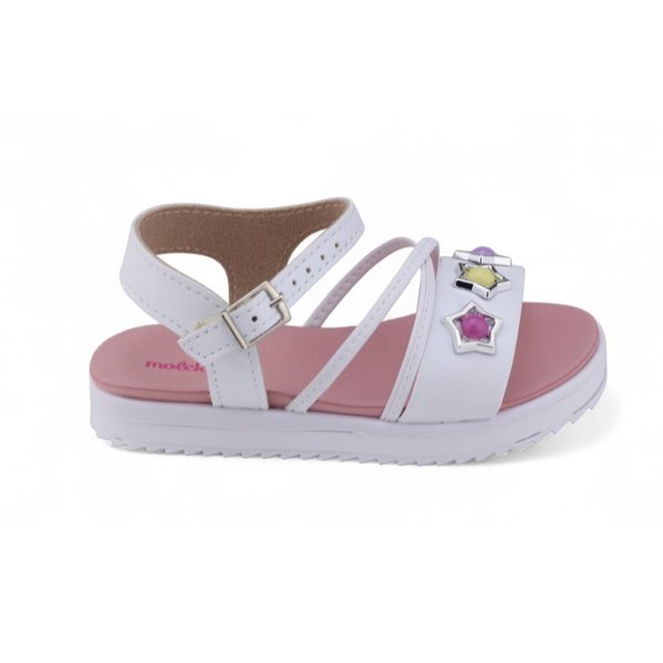 Sandália Infantil Molekinha Menina Estrelas BRANCO