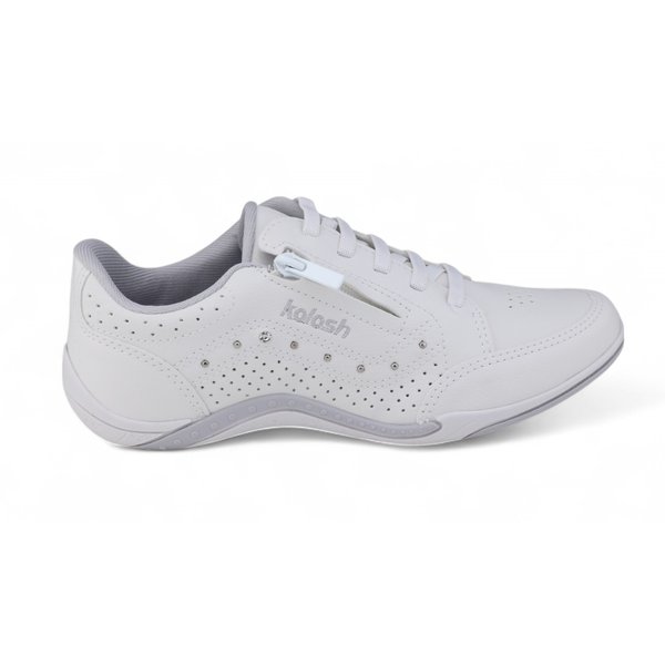 Sapatênis Feminino Kolosh C1299 Zíper Lateral e Micro FurosBRANCO OFF