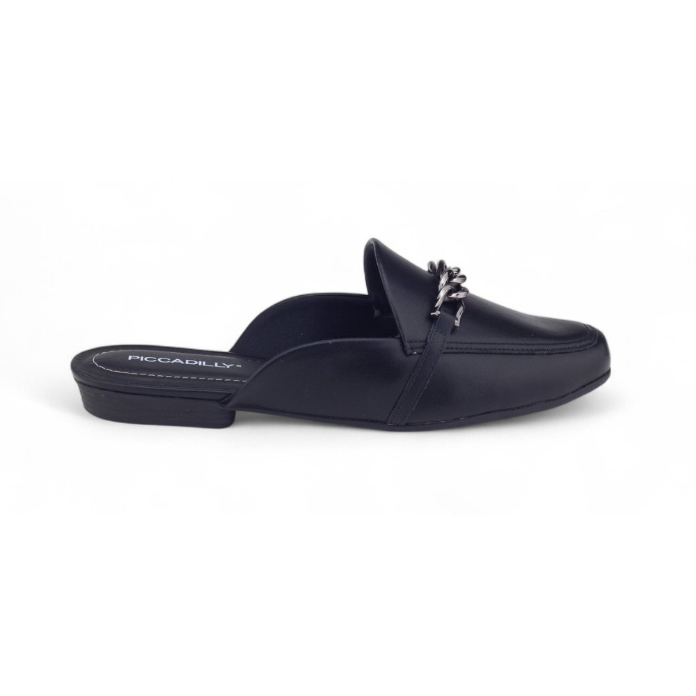 Mule Feminino Piccadilly Napa 250252 Clássico Corrente PRETO