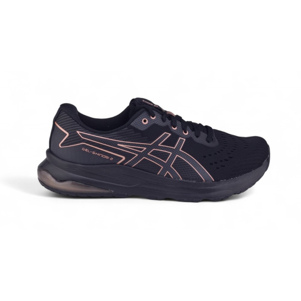 Tênis Fem Asics GEL Shinobi 2 1012B624 Jacquard Mesh Sport Preto/Pink