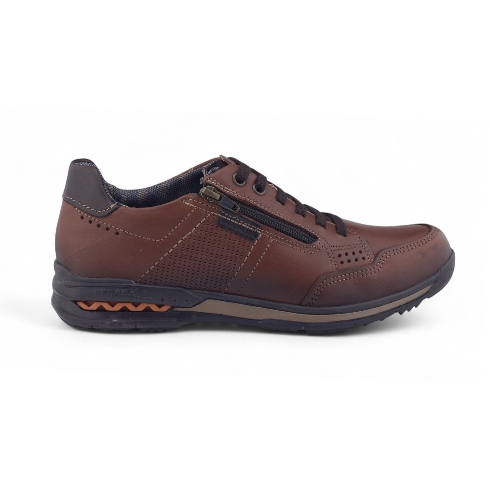 Sapatênis Masculino Pegada 114861-04 Casual Zíper PINHAO/BROWN