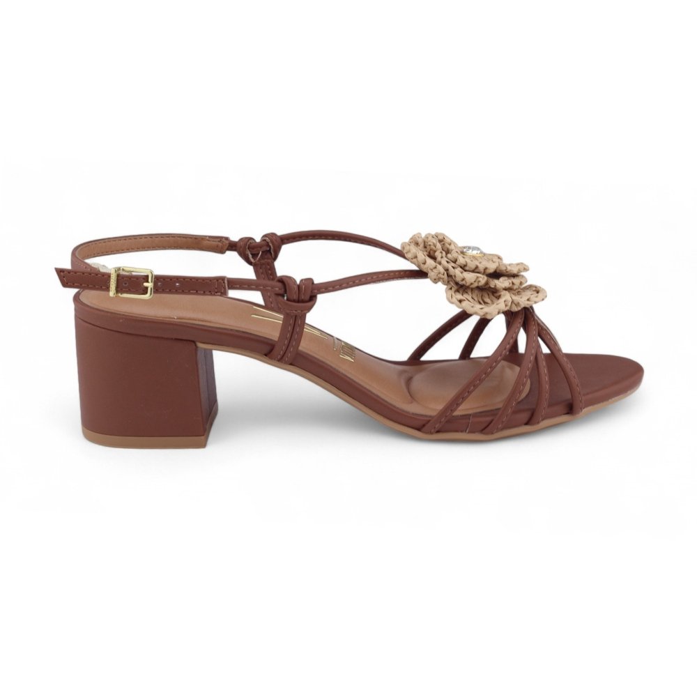 Sandália Feminina Vizzano Mocca 6291.1193 Salto Bloco MARROM